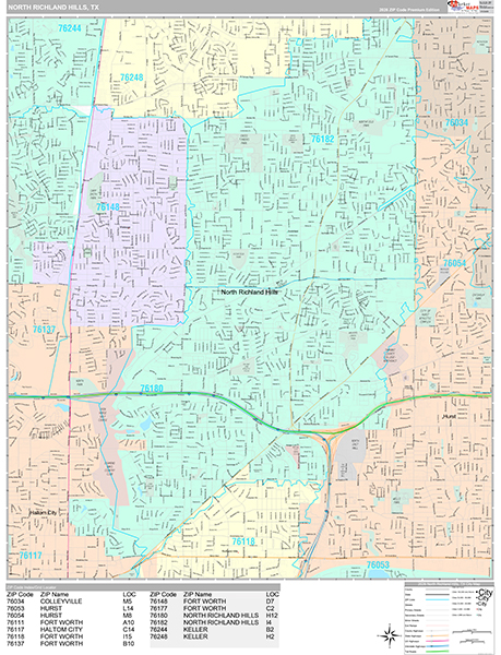 North Richland Hills Wall Map